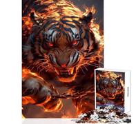 1000 Piece Jigsaws for Adults Puzzle The Angry Tiger Practical Game Home Art Decor Educational Toy Decompressing Intellectual (26X38cm)
