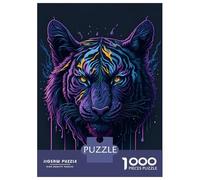 1000 Piece Jigsaws for Adults Puzzle Tiger Head Puzzle for Adults Relax Games Stress Reliever Birthday Present, Gifts, 52x38cm/1000pcs