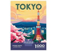 1000 Piece Jigsaws for Adults Puzzle Tokyo Tower And Mount Fuji Art Jigsaw Puzzle Brain Teaser Game Hand Speed Race Great Gift for Gaming 70x50cm/1000pcs