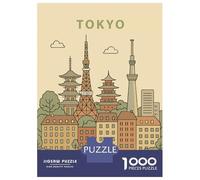1000 Piece Jigsaws for Adults Puzzle Tokyo Vintage Illustration Jigsaw Puzzle Brain Teaser Game Hand Speed Race Great Gift for Gaming 38x26cm/1000pcs