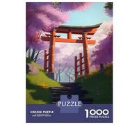 1000 Piece Jigsaws for Adults Puzzle Torii Gate in Spring Teenager Puzzles Brain Teaser Game Enhance Memory Educational Challenge 38x26cm/1000pcs