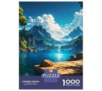1000 Piece Jigsaws for Adults Puzzle Tranquil Mountain Lake Jigsaw Puzzle Brain Teaser Game Hand Speed Race Great Gift for Gaming 70x50cm/1000pcs