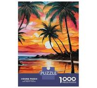 1000 Piece Jigsaws for Adults Puzzle Tropical Beach Sunset Painting Jigsaw Puzzle Brain Teaser Game Hand Speed Race Great Gift for Gaming 70x50cm/1000pcs