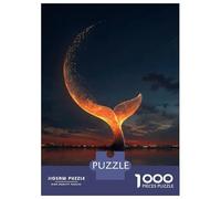 1000 Piece Jigsaws for Adults Puzzle Tropical Night Landscape with Full Moon Puzzles for Adults Family Game Hand Speed Race Challenging To Complete 70x50cm/1000pcs