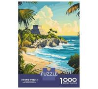 1000 Piece Jigsaws for Adults Puzzle Tulum Mexico Travel Puzzles for Adults Fun Games Wall Decoration Challenging To Complete 52x38cm/1000pcs