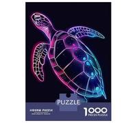 1000 Piece Jigsaws for Adults Puzzle Turtle Neon Animal Jigsaw Puzzle Brain Teaser Game Hand Speed Race Great Gift for Gaming 38x26cm/1000pcs