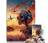 1000 Piece Jigsaws for Adults Puzzle Twilight Music Skull Family Fun & Game Night Improve Memory Secret Santa Gifts (size 50x75cm)