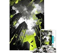 1000 Piece Jigsaws for Adults Puzzle Urban Chaos Jigsaw Brain Teaser Game Precision Cutting Birthday Present, Gifts, (Size 38x26cm)