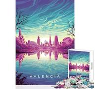 1000 Piece Jigsaws for Adults Puzzle Valencia Cityscape Reflection Art Practical Game Home Art Decor Educational Toy Decompressing Intellectual (52X38cm)