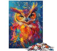1000 Piece Jigsaws for Adults Puzzle Vibrant Owl Artistry Fun Games Staycation Kill Time Anti-Stress Toys Decompressing Intellectual Size 75x50cm
