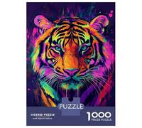 1000 Piece Jigsaws for Adults Puzzle Vibrant Tiger Art -8 Teenager Puzzles Brain Teaser Game Enhance Memory Educational Challenge 70x50cm/1000pcs