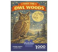 1000 Piece Jigsaws for Adults Puzzle Visit The Owl Woods Vintage Puzzles for Adults Fun Games Wall Decoration Challenging To Complete 70x50cm/1000pcs