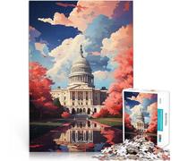 1000 Piece Jigsaws for Adults Puzzle WASHINGTON Oil Painting Mustermontage eignet sich ideal als Geschenk für die ganze Familie52x38cm