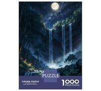 1000 Piece Jigsaws for Adults Puzzle Waterfall In The Night Puzzle for Adults Relax Games Stress Reliever Birthday Present, Gifts, 38x26cm/1000pcs