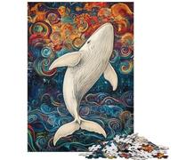 1000 Piece Jigsaws for Adults Puzzle Whale in Colorful Dreams Fun Games Staycation Kill Time Anti-Stress Toys Decompressing Intellectual Size 38x52cm