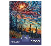 1000 Piece Jigsaws for Adults Puzzle Whispering Poppies A Whimsical Sunset Canvas Teenager Puzzles Hands-on Game Difficult Challenge Birthday Present, Gifts, 70x50cm/1000pcs