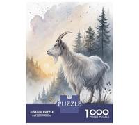 1000 Piece Jigsaws for Adults Puzzle White Goat in Misty Mountains Adult Jigsaw Puzzle Family Games Hand Speed Race Birthday Present, Gifts, 52x38cm/1000pcs