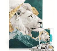 1000 Piece Jigsaws for Adults Puzzle White Lion Mountain Relax Games Fun Activities at Home Improving Love between Couples 50x75cm