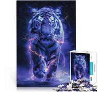 1000 Piece Jigsaws for Adults Puzzle White Tiger Space Animal Made of cardboard for ages 14 and over Staycation Kill time Gift ideas。size:26x38cm/10.24x14.96inch