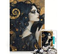 1000 Piece Jigsaws for Adults Puzzle Witch And Whimsical Cat Relax Games Fun Activities at Home Improving Love between Couples 50x75cm