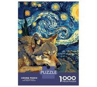 1000 Piece Jigsaws for Adults Puzzle Wolf Dreams Under Starry Night Sky Puzzle for Adults Relax Games Stress Reliever Birthday Present, Gifts, 70x50cm/1000pcs