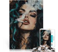 1000 Piece Jigsaws for Adults Puzzle Woman addicted to smoking Entspannungsspiele einzigartiges Herausforderungsspiel75x50cm