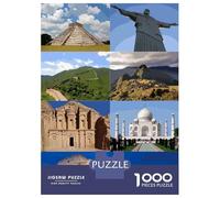 1000 Piece Jigsaws for Adults Puzzle Wonders of The World Jigsaw Puzzle Brain Teaser Game Hand Speed Race Great Gift for Gaming 70x50cm/1000pcs