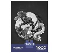 1000 Piece Jigsaws for Adults Puzzle Yin Yang Bonsai Dragon Adult Jigsaw Puzzle Brain Teaser Game Difficult Challenge Challenging To Complete 52x38cm/1000pcs