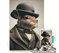1000 Piece Jigsaws for Adults Rabbit Gentleman Hands-on Game Wall Decoration Suitable for Desktop Decoration 38x26cm