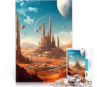 1000 Piece Jigsaws for Adults Red Planet Mars Cityscape pädagogische Herausforderung Geburtstagsgeschenk, Geschenke75x50cm