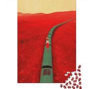 1000 Piece Jigsaws for Adults Red Poppy Field Art Print Puzzles for Adults Relax Games Difficult Challenge Birthday Present, Gifts, 70x50cm/1000pcs