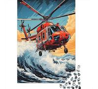 1000 Piece Jigsaws for Adults Rescue Helicopter in Action Puzzle for Adults Brain Teaser Game Precision Cutting Challenging To Complete 38x26cm/1000pcs