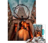 1000 Piece Jigsaws for Adults Rockefeller Center 1000 Piece Jigsaws Home Decoration Toys Pattern Assembly Challenging Game Gifts (38x26cm)