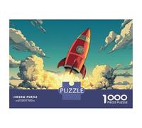 1000 Piece Jigsaws for Adults Rocket Launch Wallpaper Puzzles for Adults Relax Games Difficult Challenge Birthday Present, Gifts, 52x38cm/1000pcs