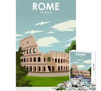 1000 Piece Jigsaws for Adults Rome Italy Travel Poster Adult Jigsaw Puzzles Difficult Hard Every Piece Is Unique - Beautiful Design Game (38x52cm)