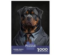 1000 Piece Jigsaws for Adults Rottweiler in A Mens Suit Jigsaw for Adults Toy Wall Decor Presents for Women Challenging To Complete 38x26cm/1000pcs
