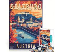 1000 Piece Jigsaws for Adults Salzburg in Austria, Brain Teaser Game, Challenging To Complete, Enhance Love between Couples 50x75cm