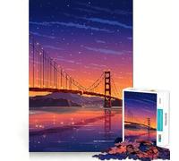 1000 Piece Jigsaws for Adults San Francisco Pixel Night Fine Cut Art Thinking Skill Game Quiet Time Game Xmas Art Display (38x26cm)