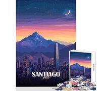 1000 Piece Jigsaws for Adults Santiago, Chile Cityscape at Night Puzzles for Teenagers Pattern Assembly Educational Challenge Toy Intellectual Game (38x26cm)