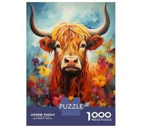 1000 Piece Jigsaws for Adults Scottish Highland Cow Puzzles for Adults Family Games Perfect Decoration Challenging To Complete 52x38cm/1000pcs