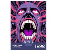 1000 Piece Jigsaws for Adults Screaming Face with Pink Drips Puzzles for Adults Relax Games Difficult Challenge Birthday Present, Gifts, 38x26cm/1000pcs