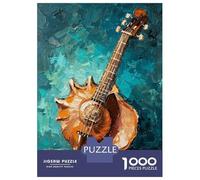 1000 Piece Jigsaws for Adults Seashell Guitar Oil Painting Puzzle for Adults Brain Teaser Game Precision Cutting Challenging To Complete 38x26cm/1000pcs