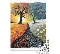 1000 Piece Jigsaws for Adults Seasonal Tree Growth Chart Puzzle for Adults Brain Teaser Game Precision Cutting Challenging To Complete 70x50cm/1000pcs