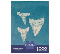 1000 Piece Jigsaws for Adults Shark Teeth Illustration on Blue Background Adult Jigsaw Puzzle Fun Games But Fun And Humorous Challenging To Complete 52x38cm/1000pcs