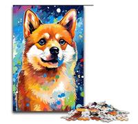 1000 Piece Jigsaws for Adults Shiba Inu Baby Is Surrounded by SplattersLots of Colour Puzzle Challenging Game A Work of Art Suitable for And Teenager 14 And Up 1000 PCS