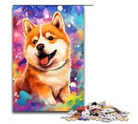 1000 Piece Jigsaws for Adults Shiba Inu Baby Is Surrounded by SplattersLots of Colour Puzzles Gifts Birthday Present Gifts for for Teenager Age 14 And Up 1000 PCS