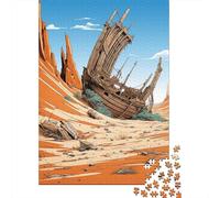 1000 Piece Jigsaws for Adults Shipwrecked in The Desert Puzzles for Adults Relax Games Difficult Challenge Birthday Present, Gifts, 52x38cm/1000pcs