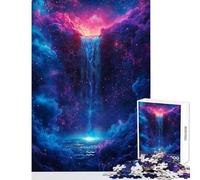 1000 Piece Jigsaws for Adults Sign Aquarius Waterfall Educational Game For Family Fun Educational Toy Improving Love between Couples (26X38cm)