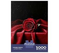 1000 Piece Jigsaws for Adults Single Red Rose Poster, Picture, Metal Print, Paint by BRE Jigsaw for Adults Relax Games Analysis And Logic Gifts for Friends And Family 38x26cm/1000pcs