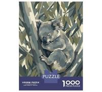 1000 Piece Jigsaws for Adults Sleeping Koala in Eucalyptus Tree Puzzles for Adults Family Games Perfect Decoration Challenging To Complete 52x38cm/1000pcs